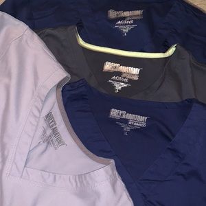 Greys Anatomy & Greys Anatomy ACTIVE 5 Scrub Set / Bundle - 4 Large Shirts